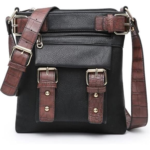 Women Lightweight Crossbody Bags Soft Vegan Leather Messenger Bag - Picture 7 of 7